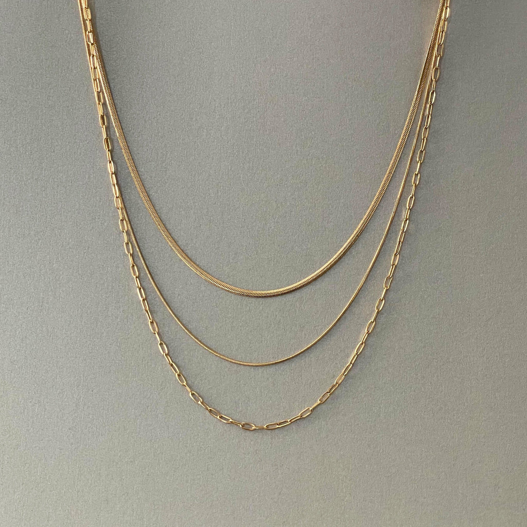 Medea Luxe 18k Gold Plated Triple Layer Necklace