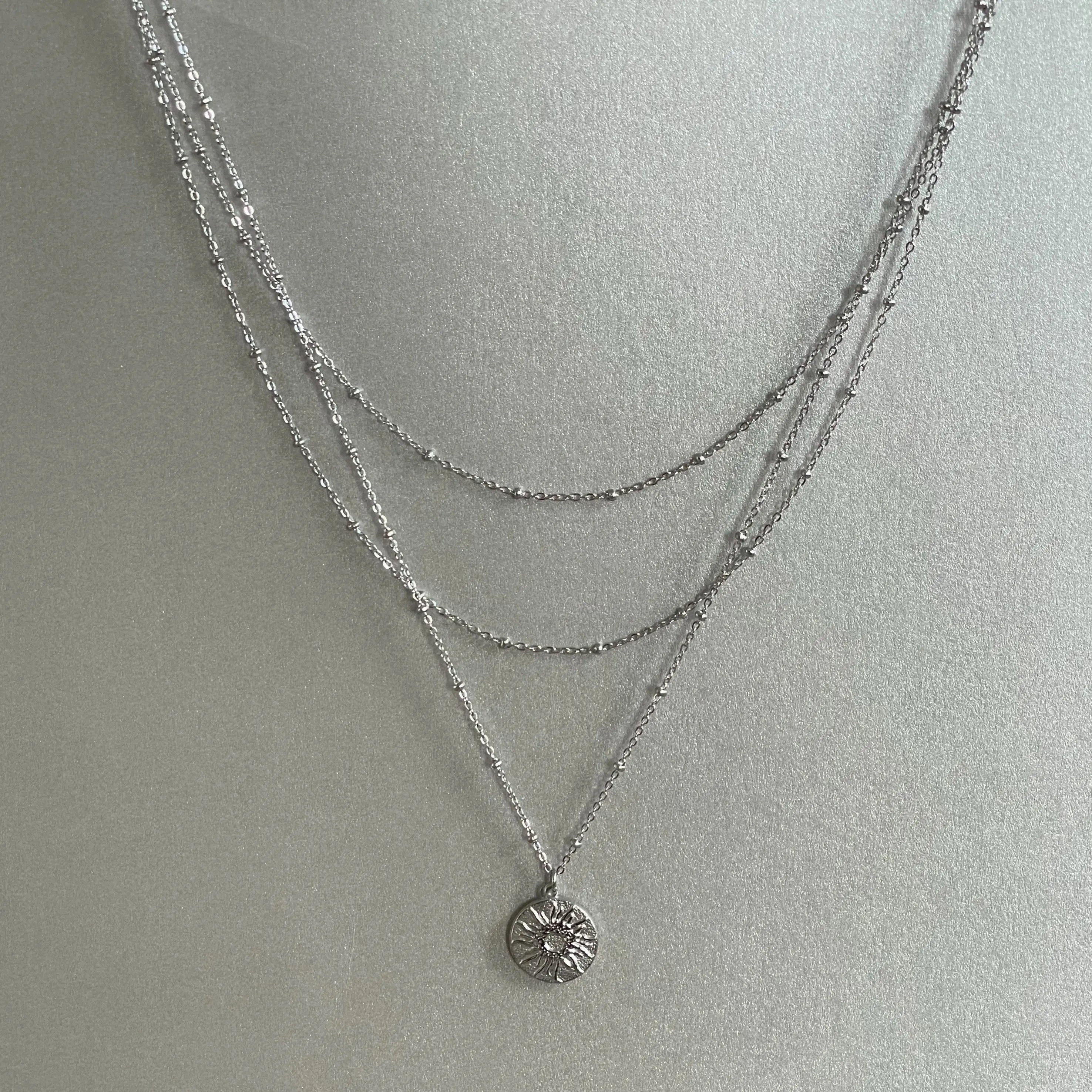 Orion Luxe Triple Layer Sunburst Necklace