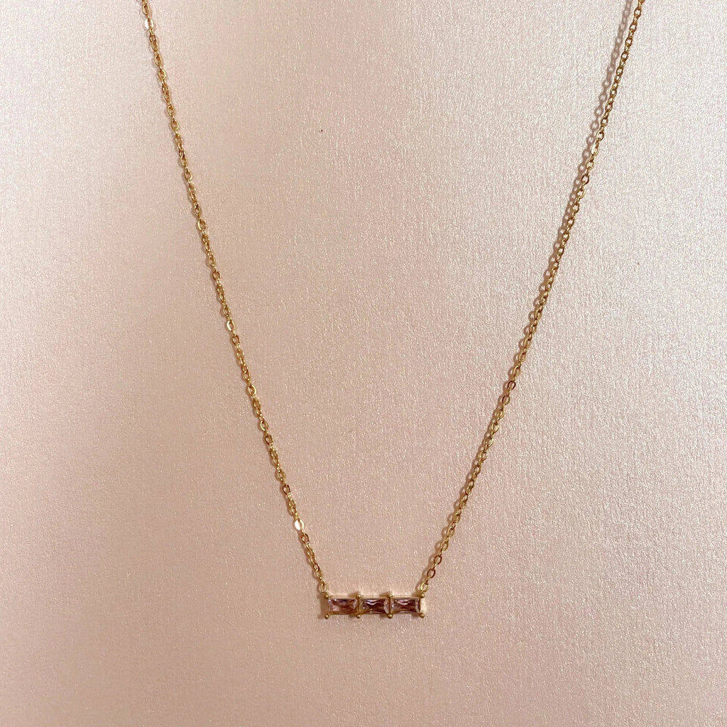 Gia Luxe 18k Gold Plated Blush Necklace