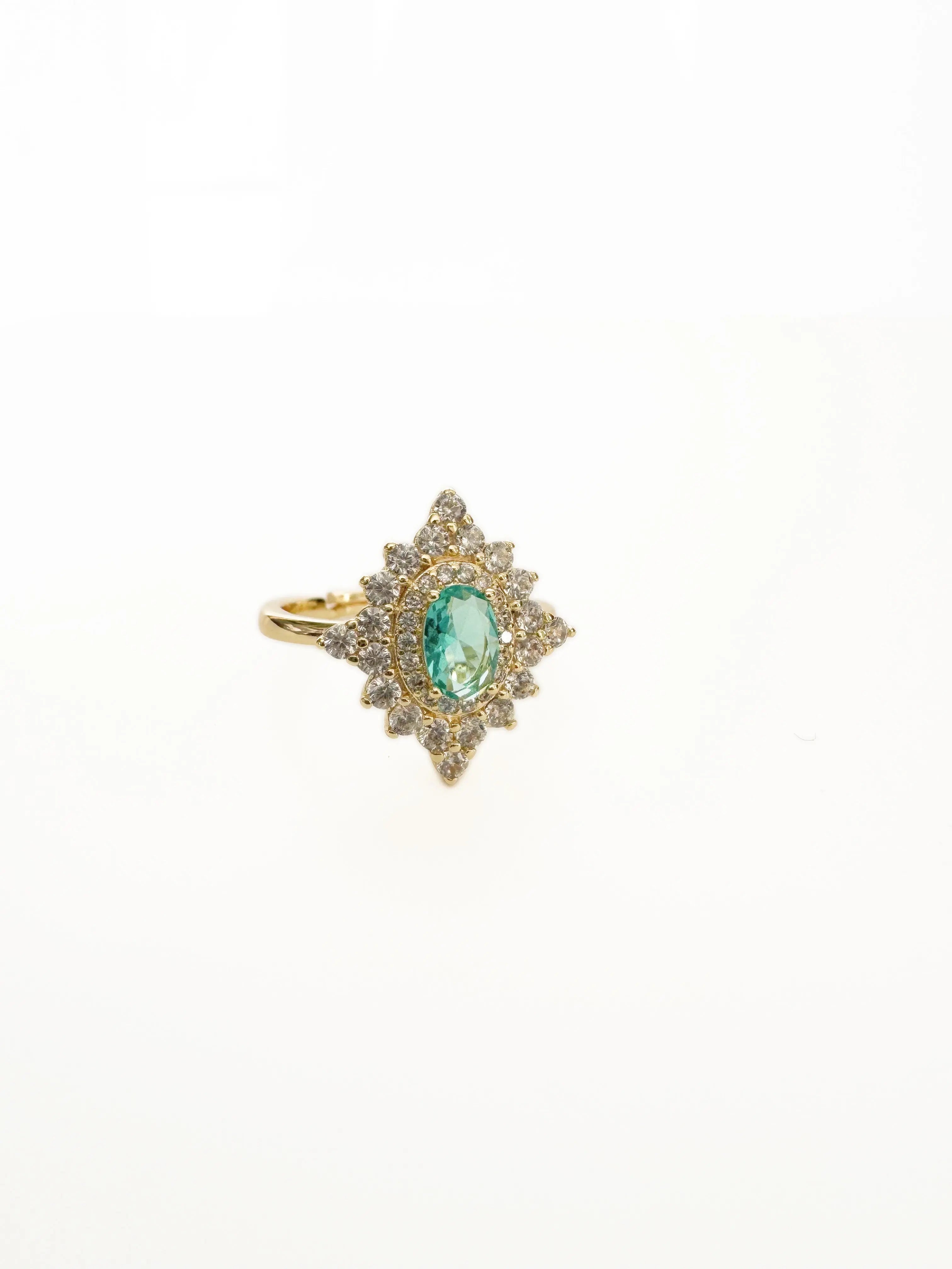 Florence Azure Stone Vintage Style Adjustable Ring