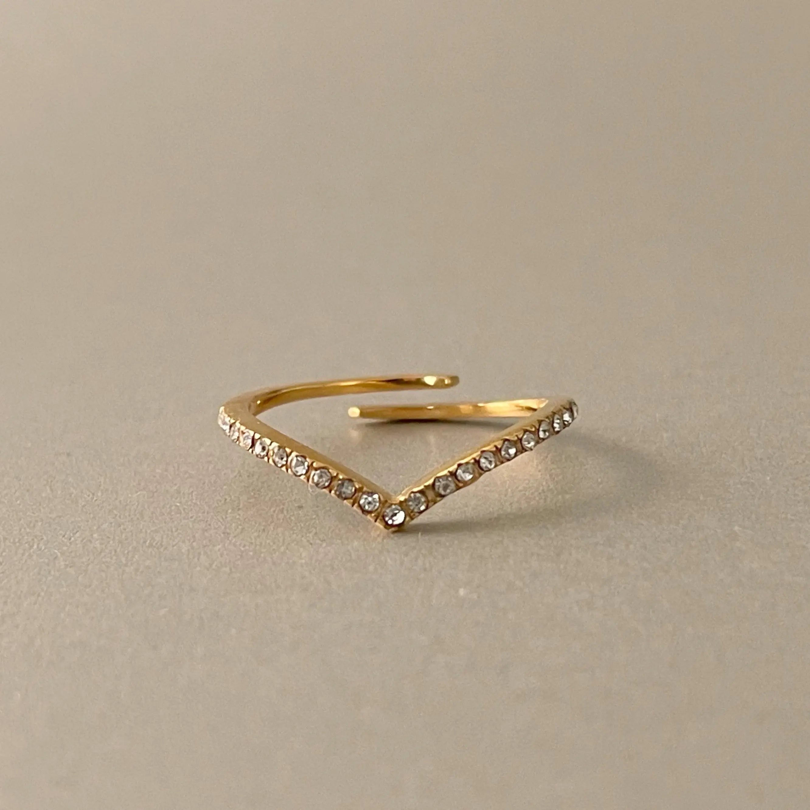Marina Luxe 18k Gold Plated Skinny Wishbone Ring