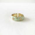 Cleo Mint Jewelled Enamel Ring