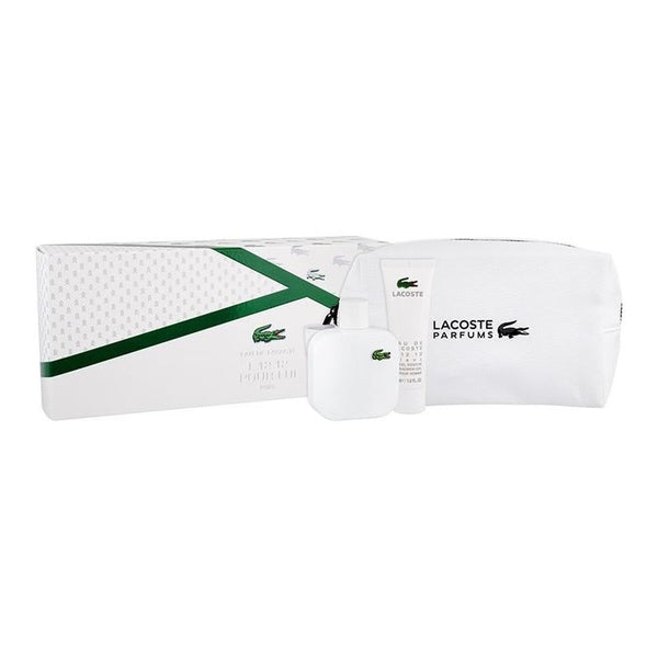 Lacoste Eau de Lacoste L.12.12 Blanc Gift Set 100ml EDT + 50ml Shower Gel + Toiletry Bag