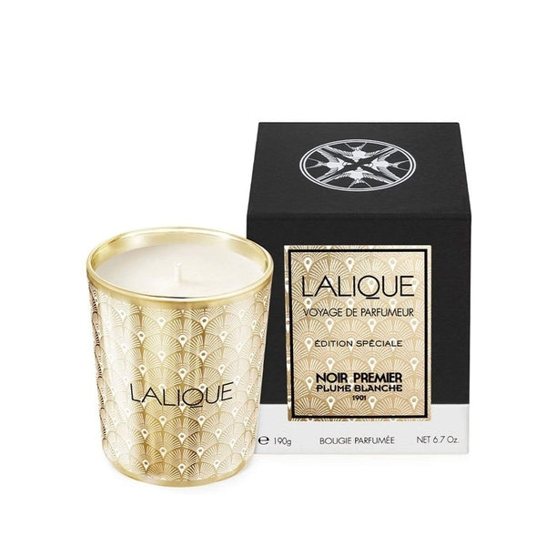 Lalique Candle 190g - Noir Premier Plume Blanche 1901