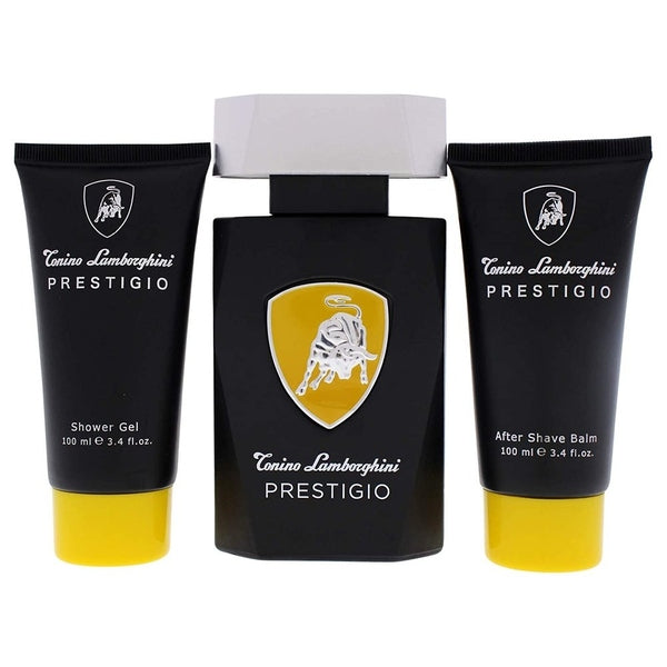 Lamborghini Prestigio Gift Set 125ml EDT Spray + 100ml Shower Gel + 100ml Aftershave Balm