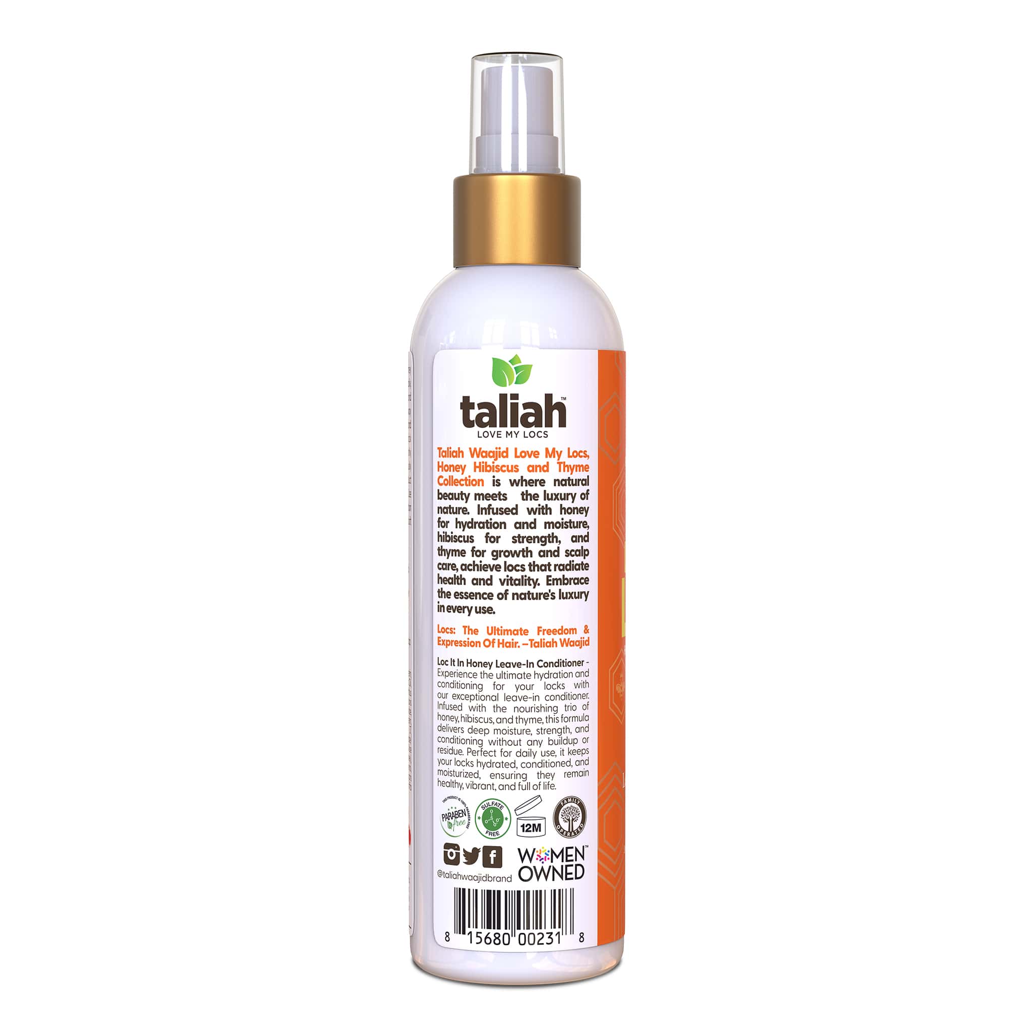 Taliah Waajid Love My Locs Loc It In Honey Leave-In Conditioner Hydrating & Frizz-Control for Locs & Natural Hair 8 oz