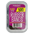 Magic Collection Black Rubber Bands Secure Hold for Hair Styling & Braids 500 pcs