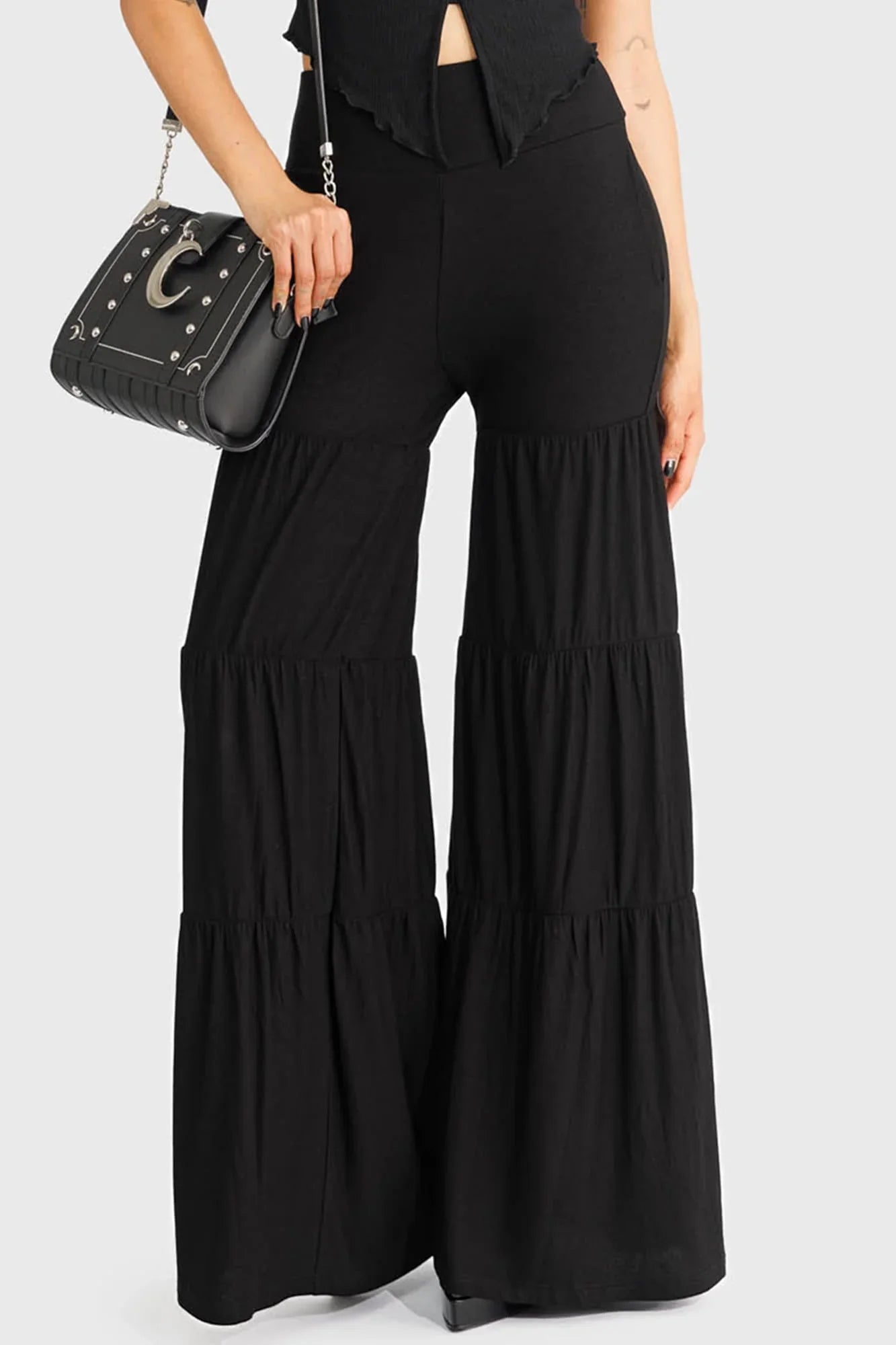 Killstar Maleficum Tiered Wide-Leg Trousers - Size 8 & 14 left only