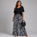 Fine Leopard Elasticated Waist Palazzo Trousers
