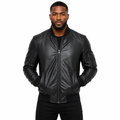Men's Multi-Pocket Leather Bomber Jacket