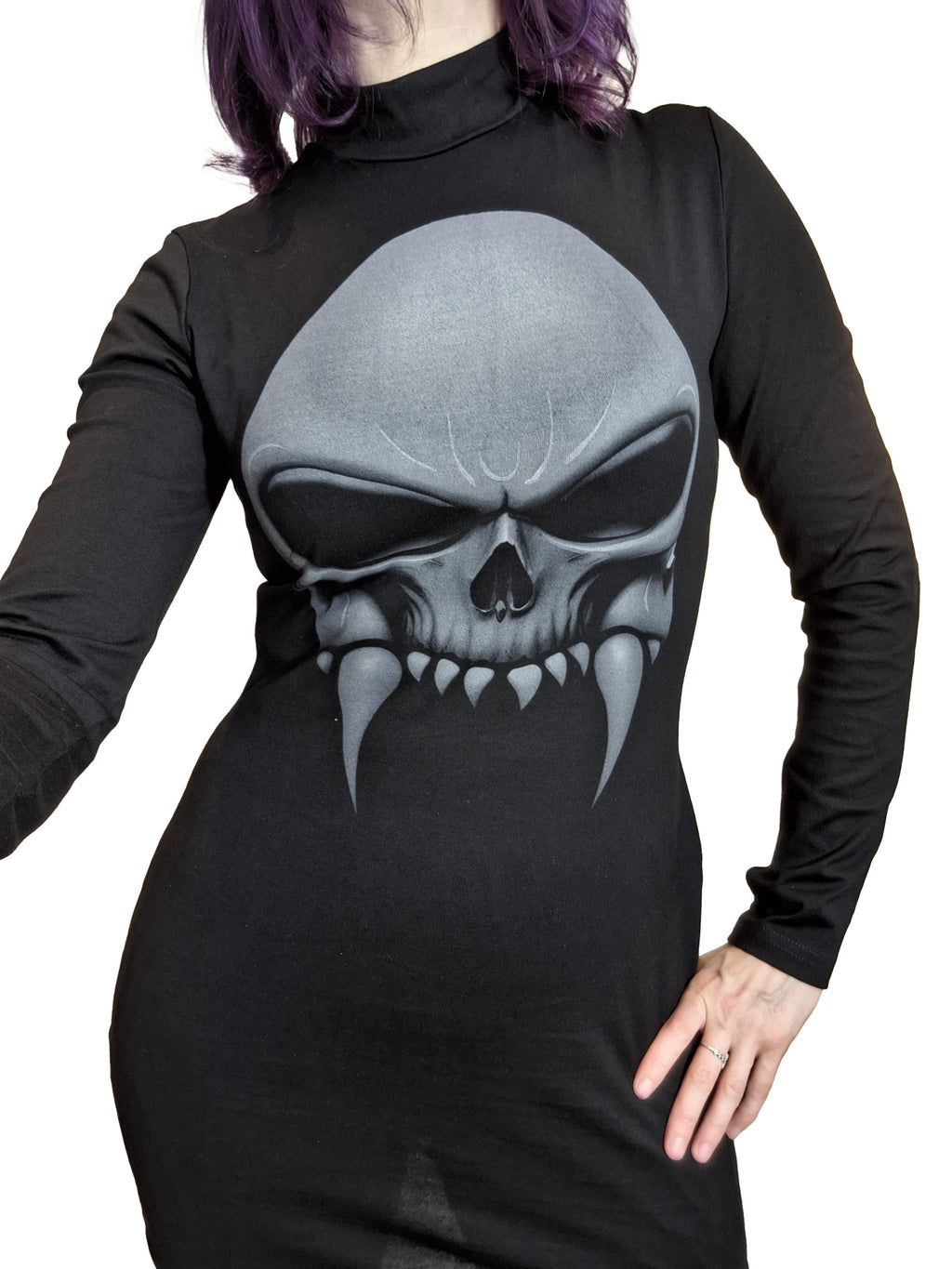Necessary Evil Athena Vampire Skull Print Mini Dress - Size UK 8 & 10 Left Only!