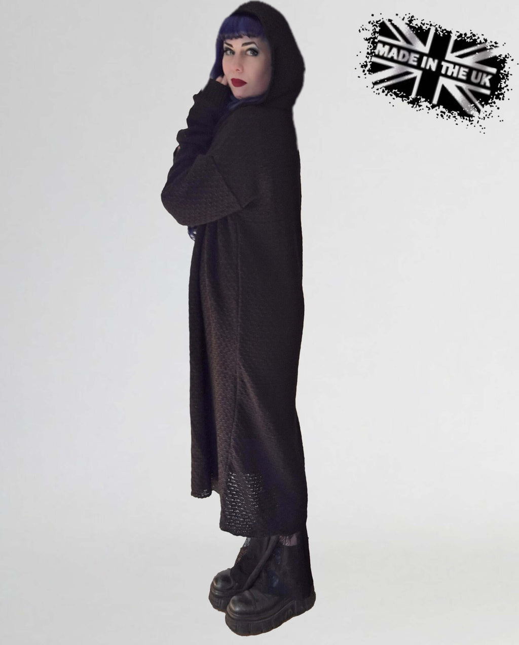 Long Gothic Hooded Cardigan - Athena | Necessary Evil UK Made