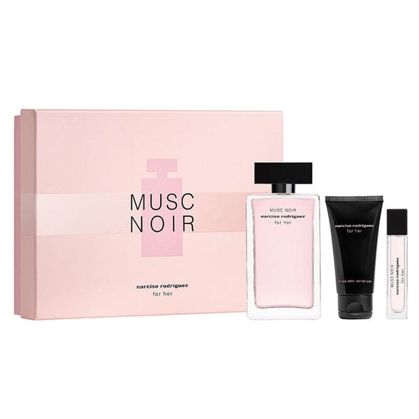 Narciso Rodriguez Musc Noir For Her Gift Set 100ml EDP Spray + 50ml Body Lotion + 10ml EDP Purse Spray