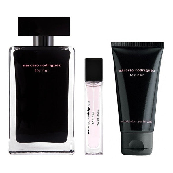 Narciso Rodriguez for Her Gift Set 100ml EDT + 50ml Body Lotion +10ml EDT