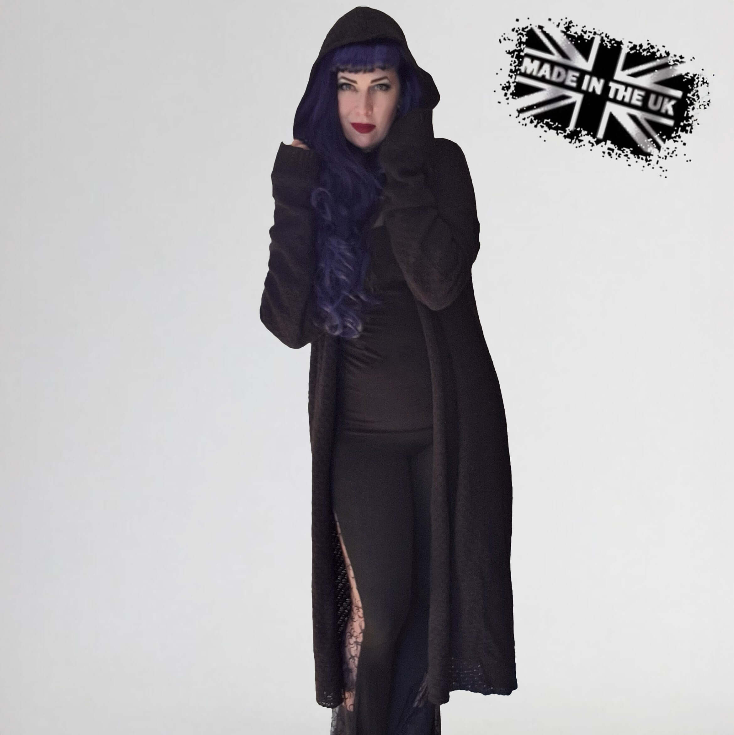 Long Gothic Hooded Cardigan - Athena | Necessary Evil UK Made