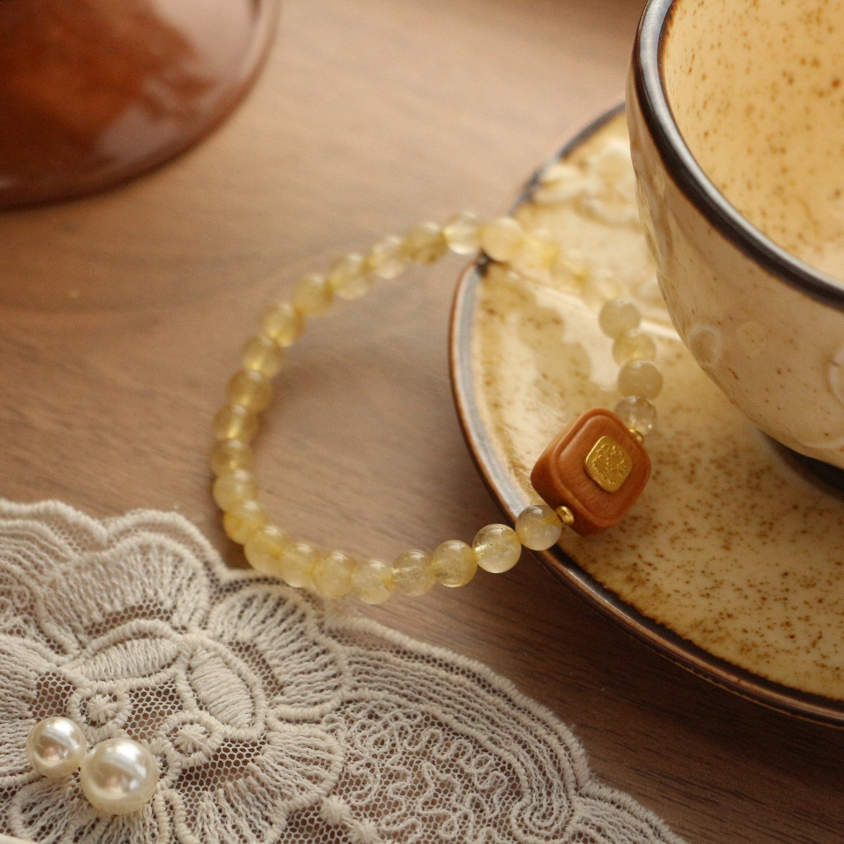 JEKIRA Citrine & Wood Bead Bracelet
