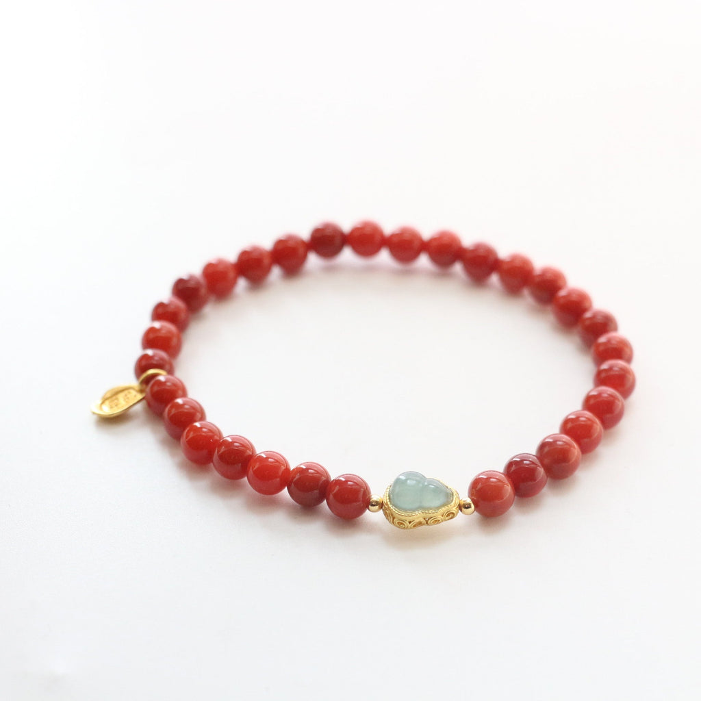 JEKIRA 6mm Nanhong & Jadeite Gourd Bracelet