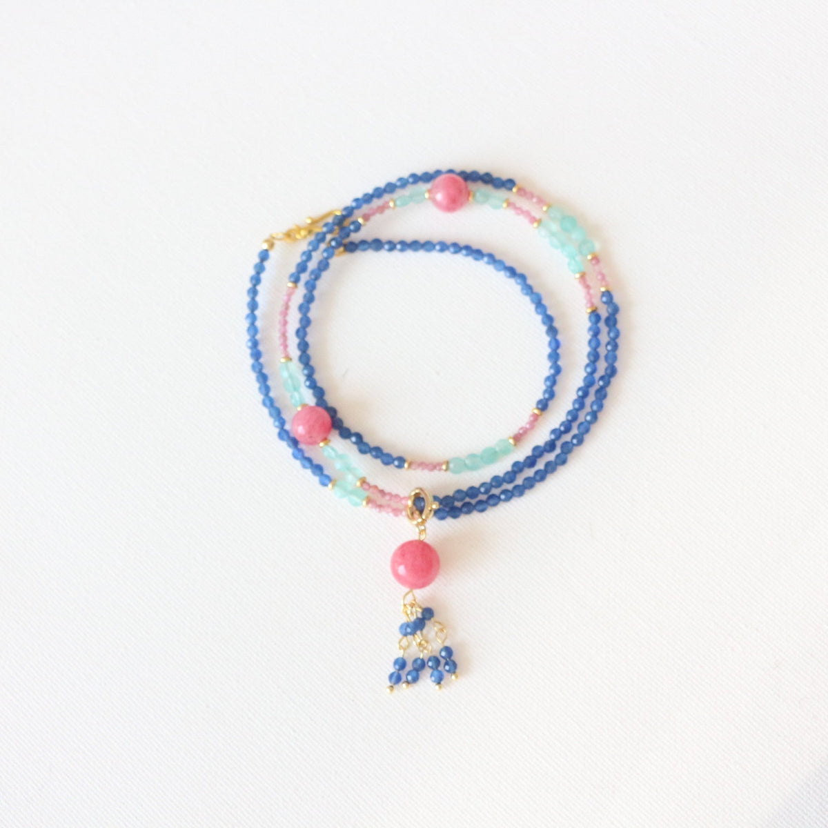 JEKIRA Multicolor Gemstone Beaded Necklace – 65cm Boho Jewelry