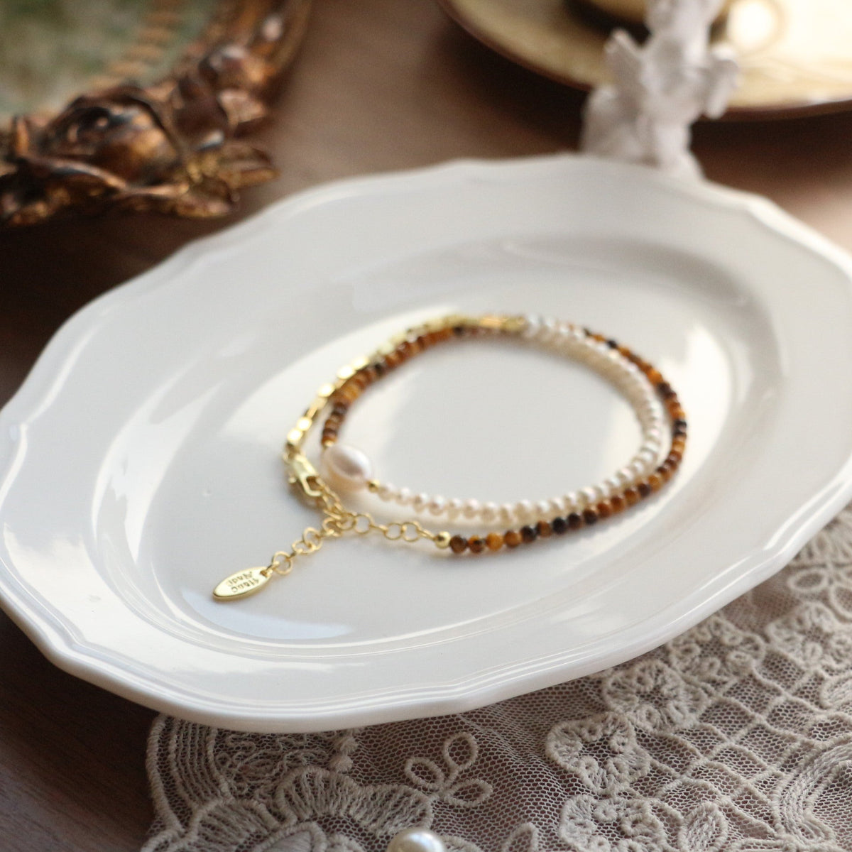 Jekira Natural Gemstone & Baroque Pearl Necklace