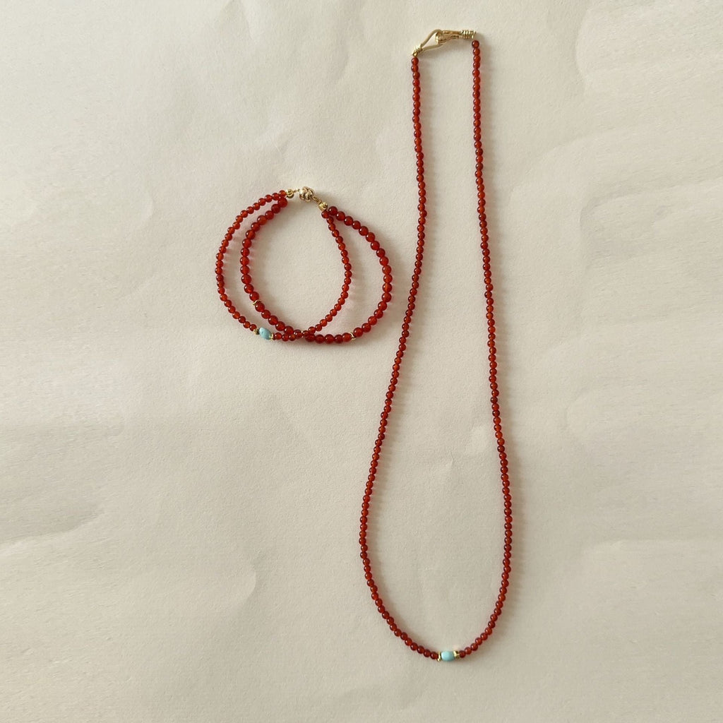 Jekira | Red Agate & Turquoise Jewelry Set