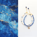 JEKIRA Pearl & Raw Blue Crystal Beaded Bracelet