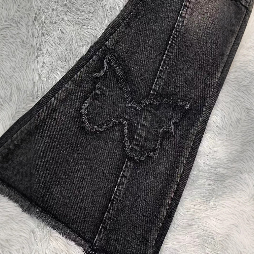 Fashion Elastic Plus Size Women's Denim Flared Pants