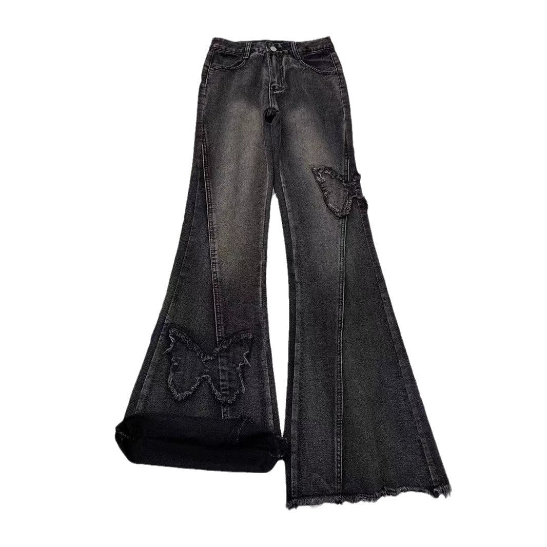 Fashion Elastic Plus Size Women's Denim Flared Pants