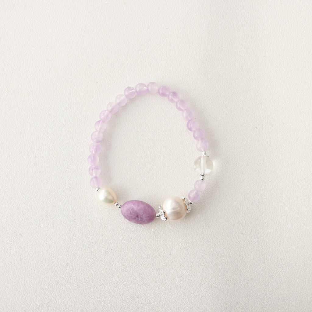 Jekira Purple Gemstone & Baroque Pearl Bracelet
