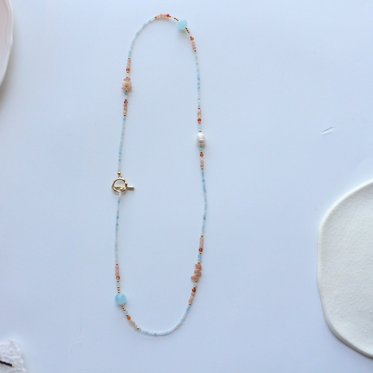 JEKIRA Chinese Style Aquamarine Gemstone Necklace