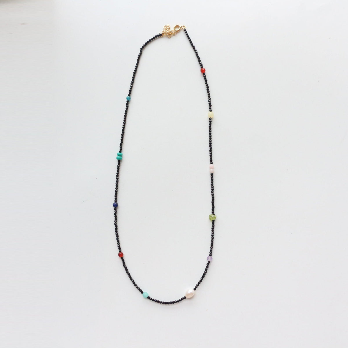 Jekira Black Crystal & Multigem Necklace