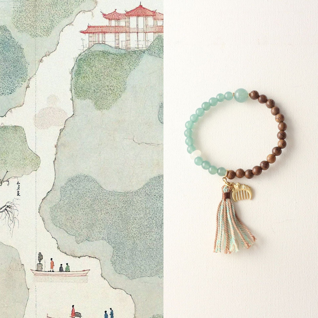 JEKIRA Zen Sandalwood & Green Gemstone Bracelet Set