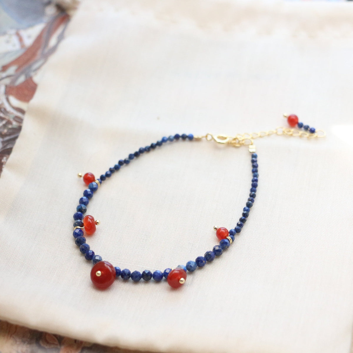 JEKIRA Lapis Lazuli Healing Bracelet with Citrine & Red Agate