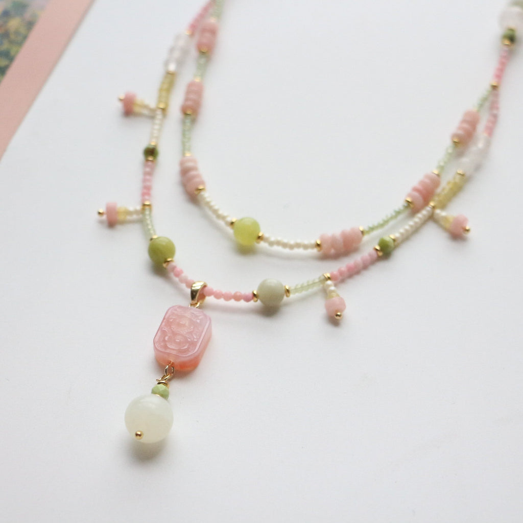 JEKIRA Summer Pink Gemstone Jewelry Set