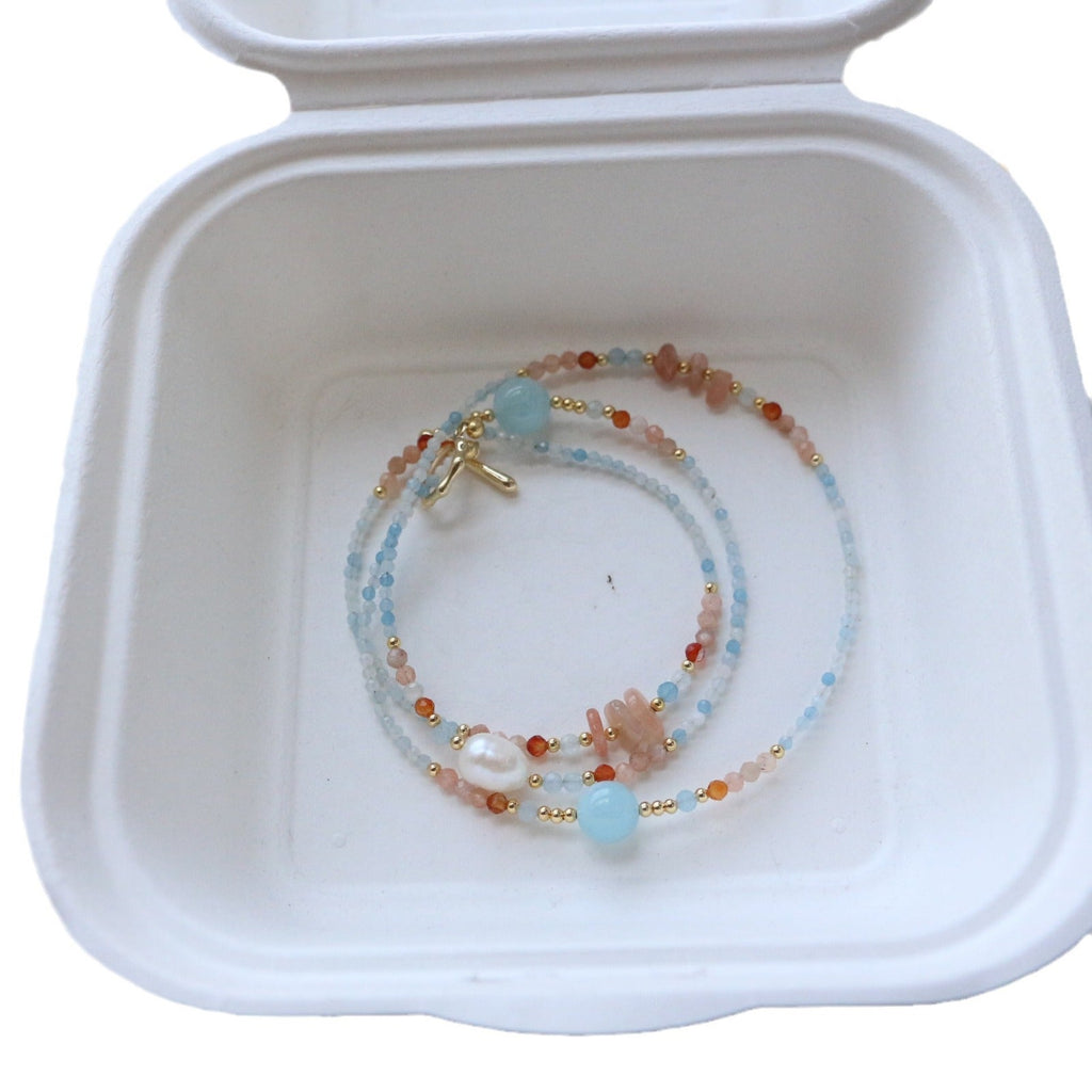 JEKIRA Chinese Style Aquamarine Gemstone Necklace