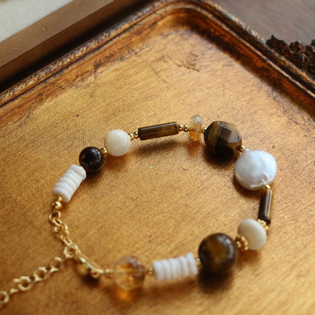 Jekira Tiger’s Eye & Baroque Pearl Bracelet