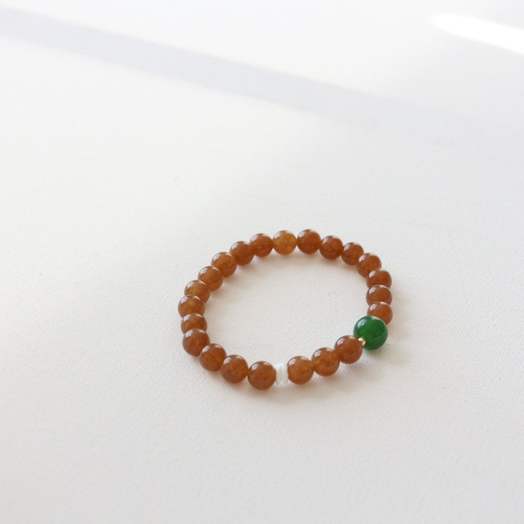 Jekira Caramel Agate & Emerald Agate Couple Set
