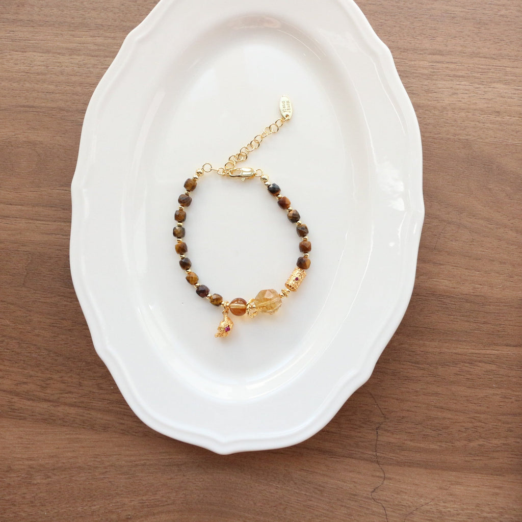 JEKIRA Tiger Eye & Citrine Fortune Ingot Bracelet
