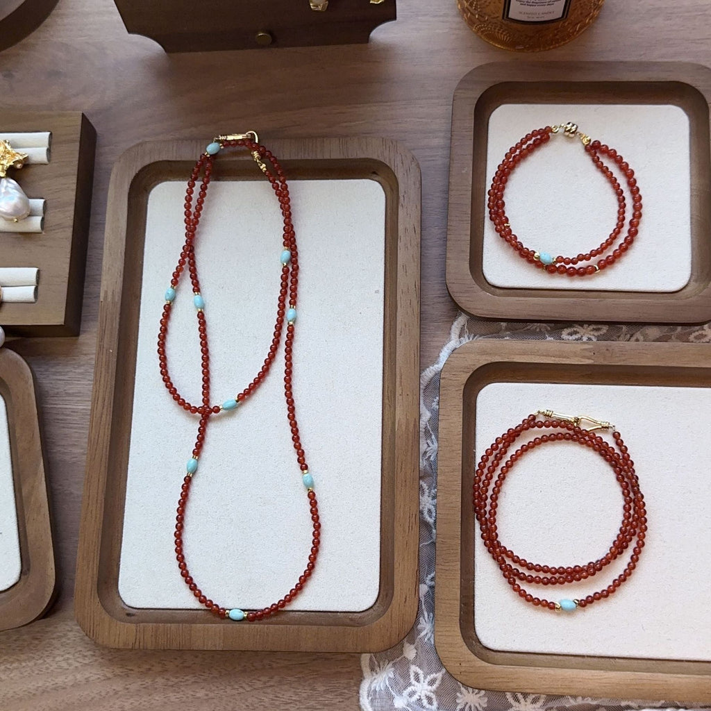 Jekira | Red Agate & Turquoise Jewelry Set