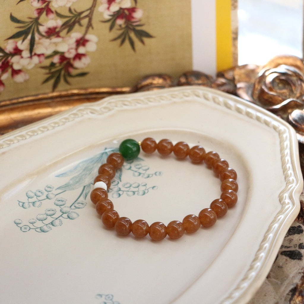 Jekira Caramel Agate & Emerald Agate Couple Set