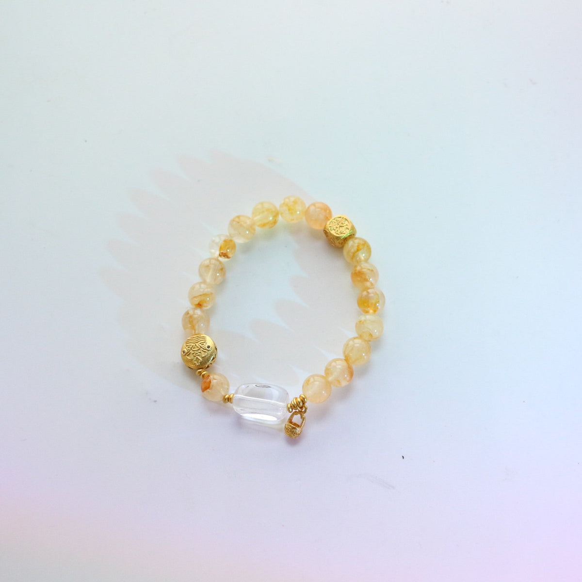 JEKIRA Yellow Quartz & White Crystal Bracelet