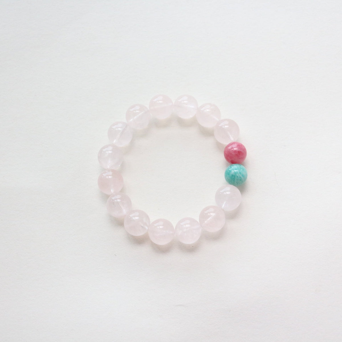 Jekira Rose Quartz Amazonite Stretch Bracelet 15cm/16cm