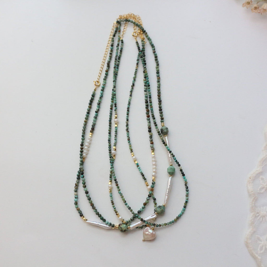 JEKIRA Turquoise & Baroque Pearl Necklace Set