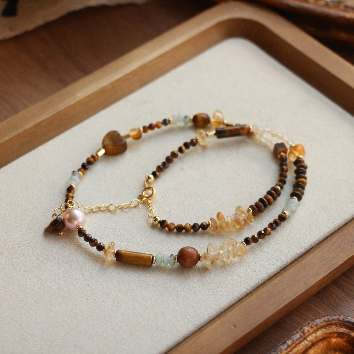 Jekira Summer Couple’s Tiger Eye Necklace Set