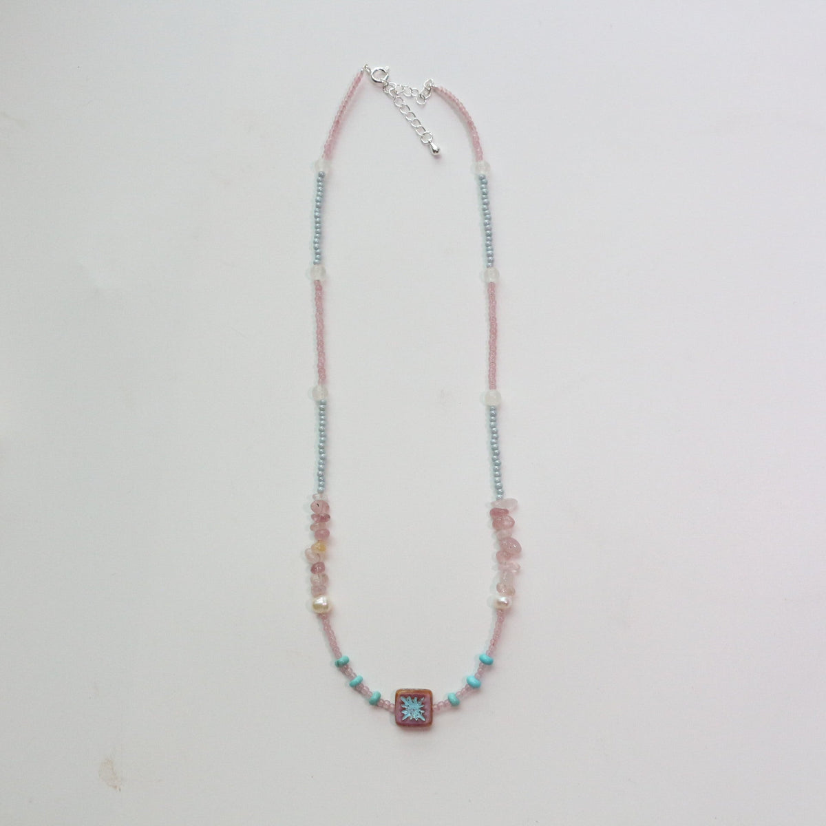 JEKIRA Minimalist Blue & Pink Gemstone Necklace