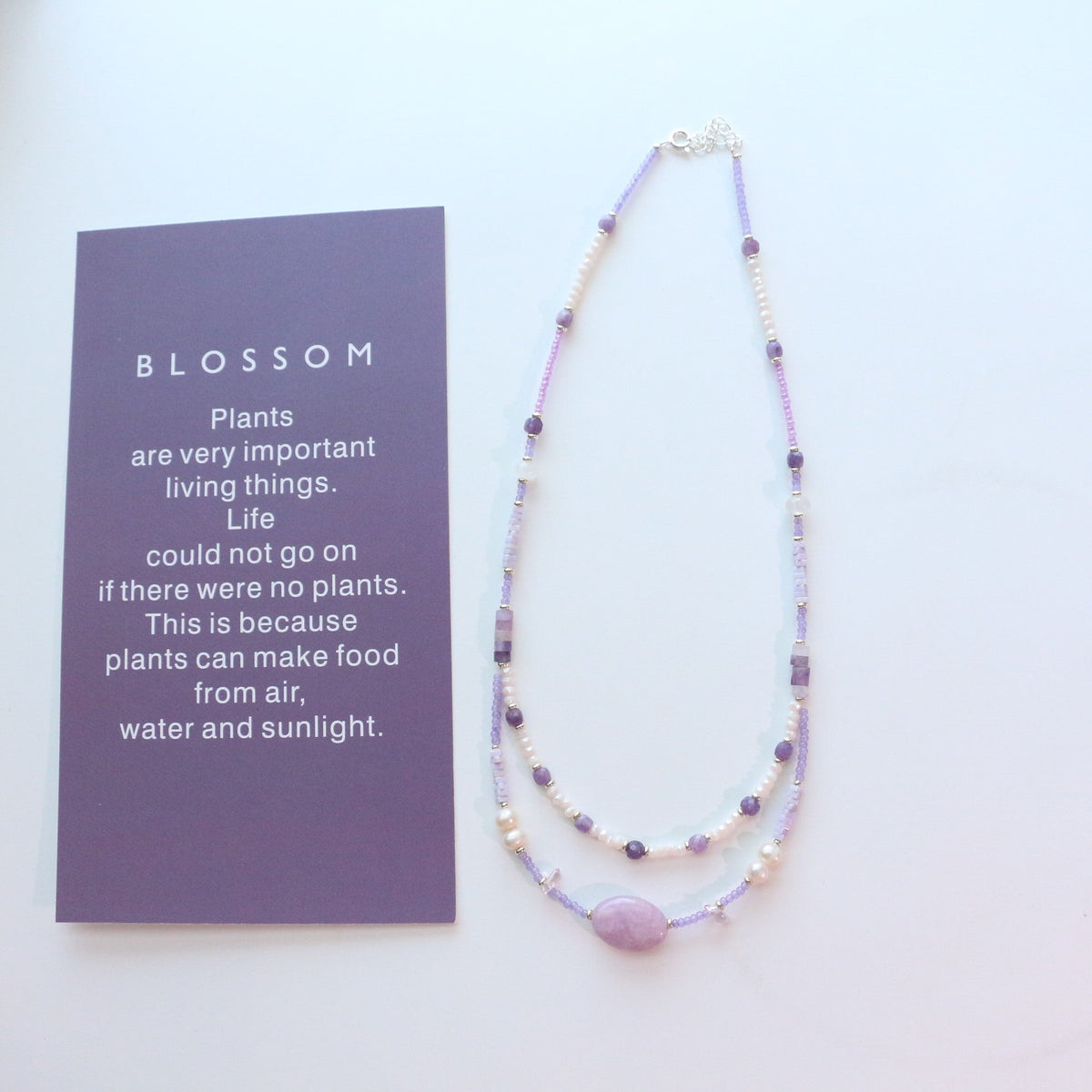 Jekira Double Layer Lavender Baroque Pearl & Agate Necklace