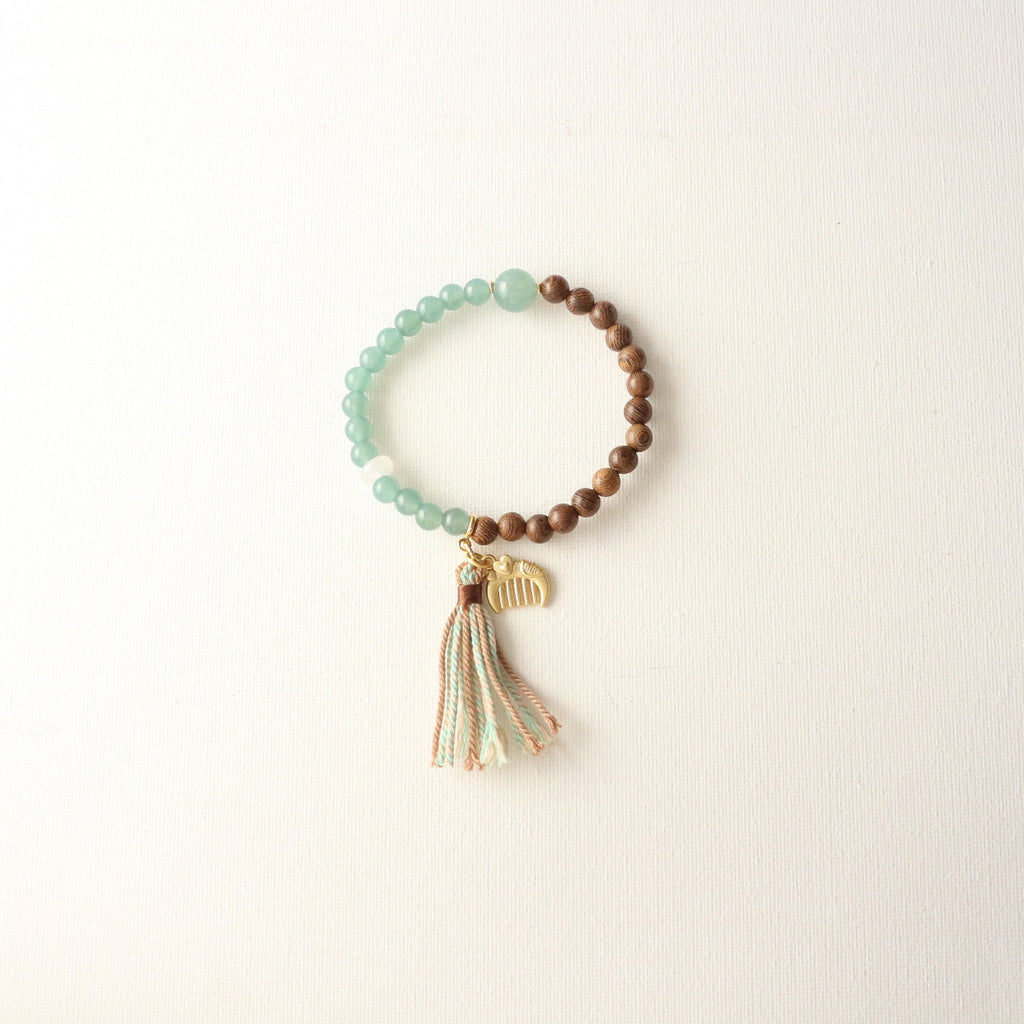JEKIRA Zen Sandalwood & Green Gemstone Bracelet Set