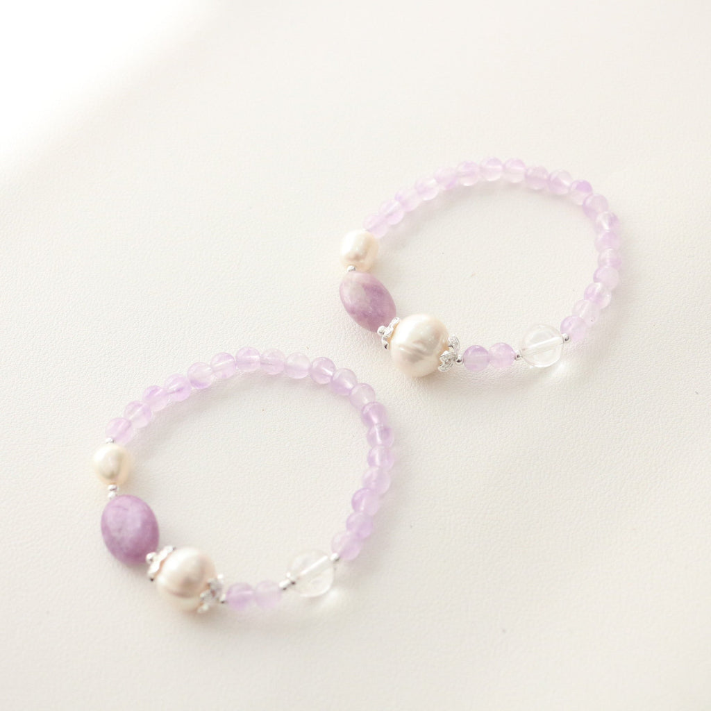 Jekira Purple Gemstone & Baroque Pearl Bracelet
