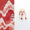 JEKIRA Baroque Pearl & Red Agate Stud Earrings