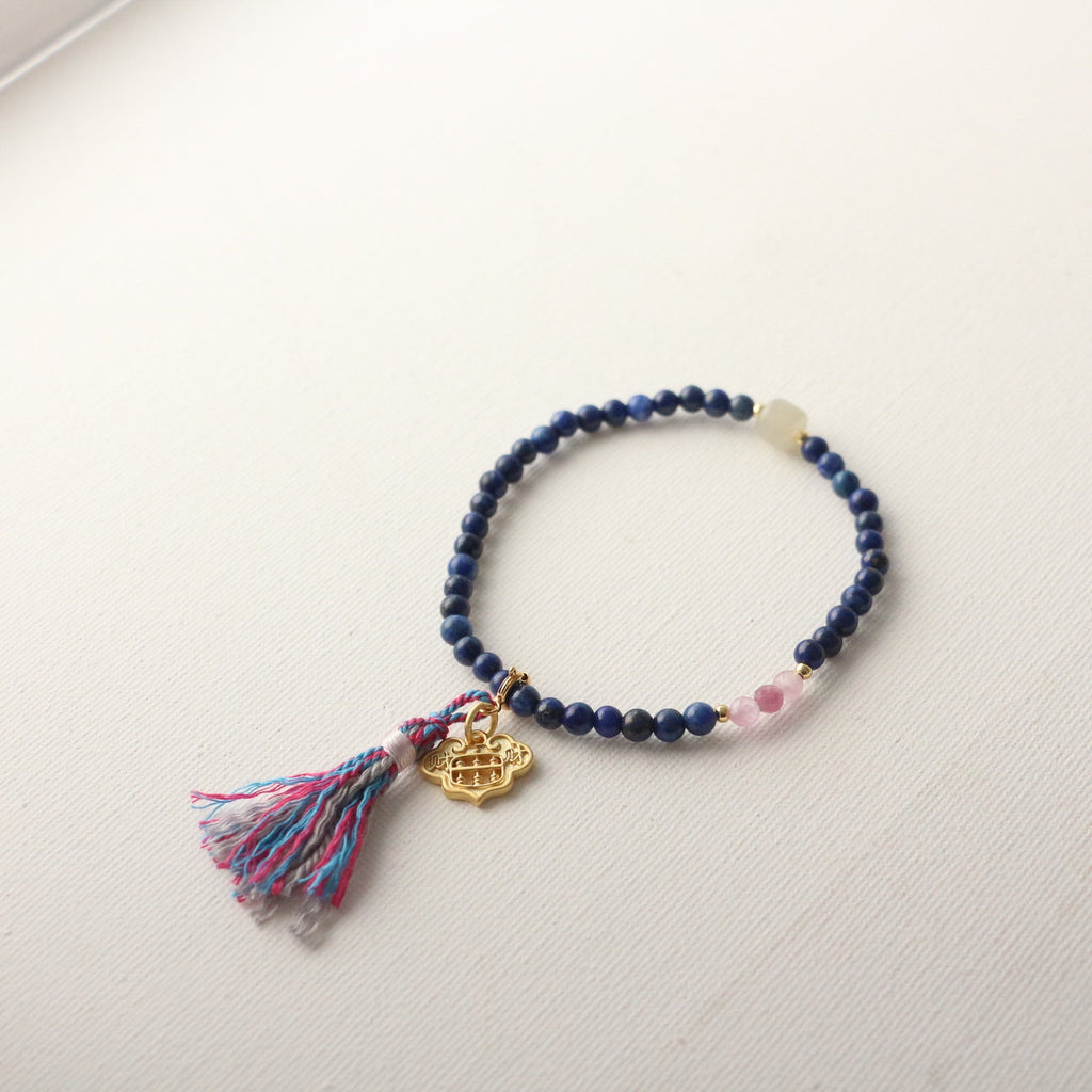 JEKIRA Ethnic Blue Gemstone Ruyi Lock Bracelet
