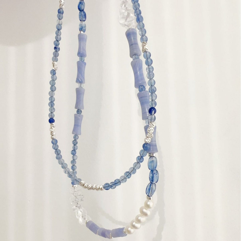 JEKIRA Chinese Ink-Wash Style Blue Gemstone Necklace